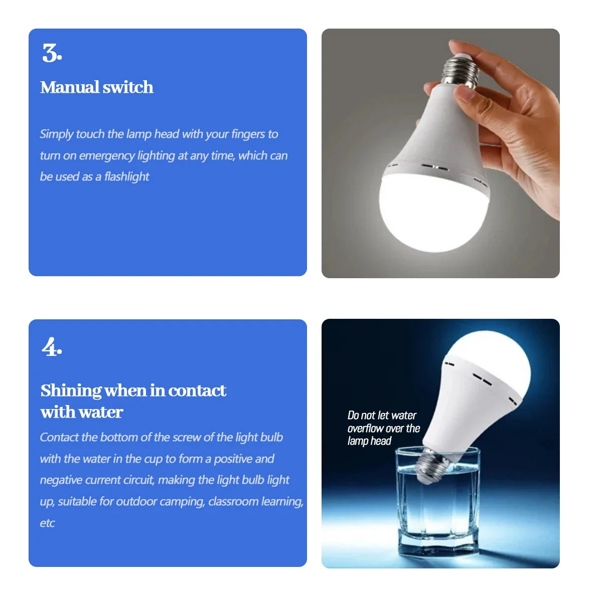 BOMBILLA LED RECARGABLE DE APAGONES E27
