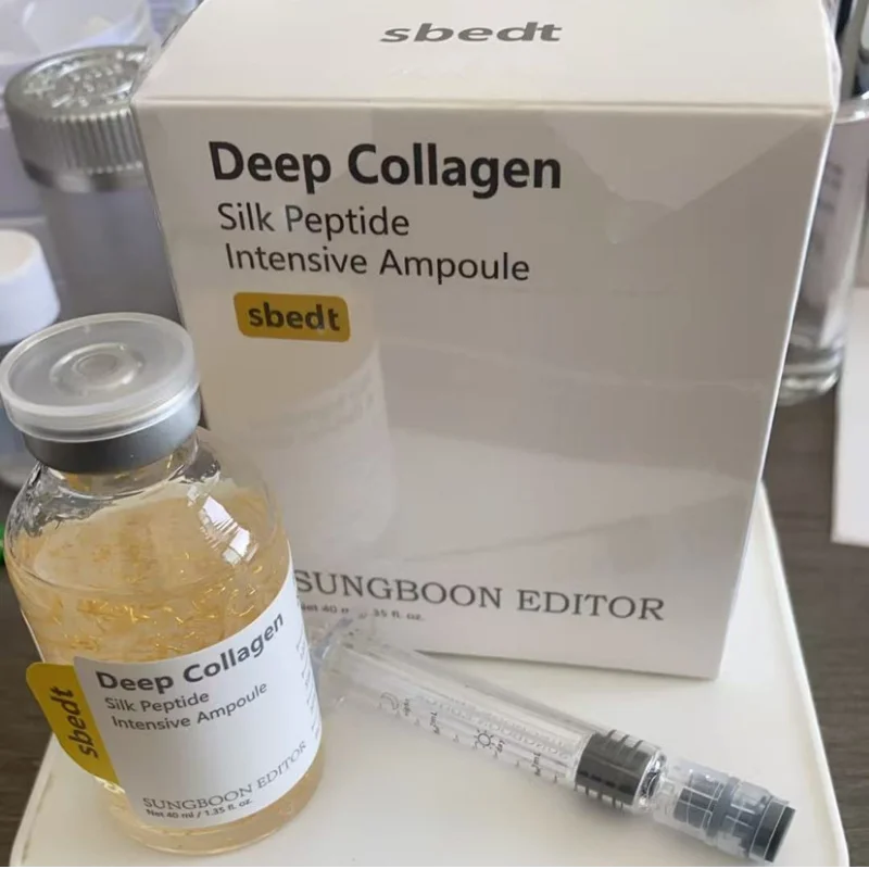 Silk Collagen Peptide Ampoule Serum Korean Care Set Deep Collagen Moisturizer Serum Retinol Power Capsule Cream Women Face Care