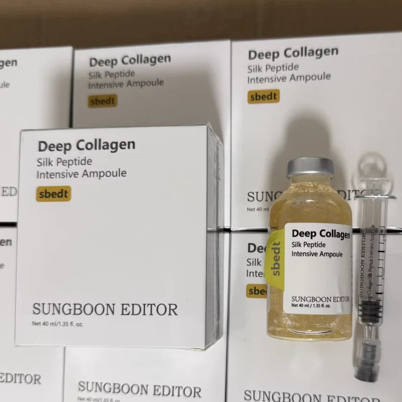 Silk Collagen Peptide Ampoule Serum Korean Care Set Deep Collagen Moisturizer Serum Retinol Power Capsule Cream Women Face Care