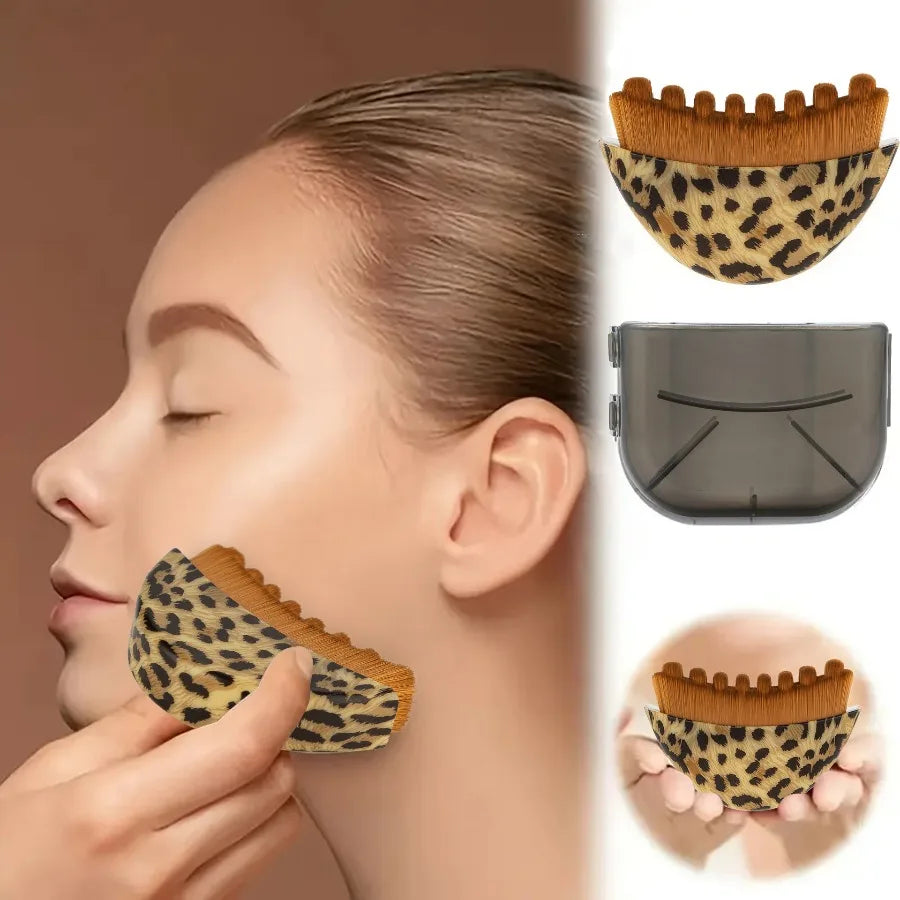Facial Massage Brush for Face & Jawline, Ergonomic Dry Brush Designed for Precise Contour Fit, Manual Skin Massager Tool