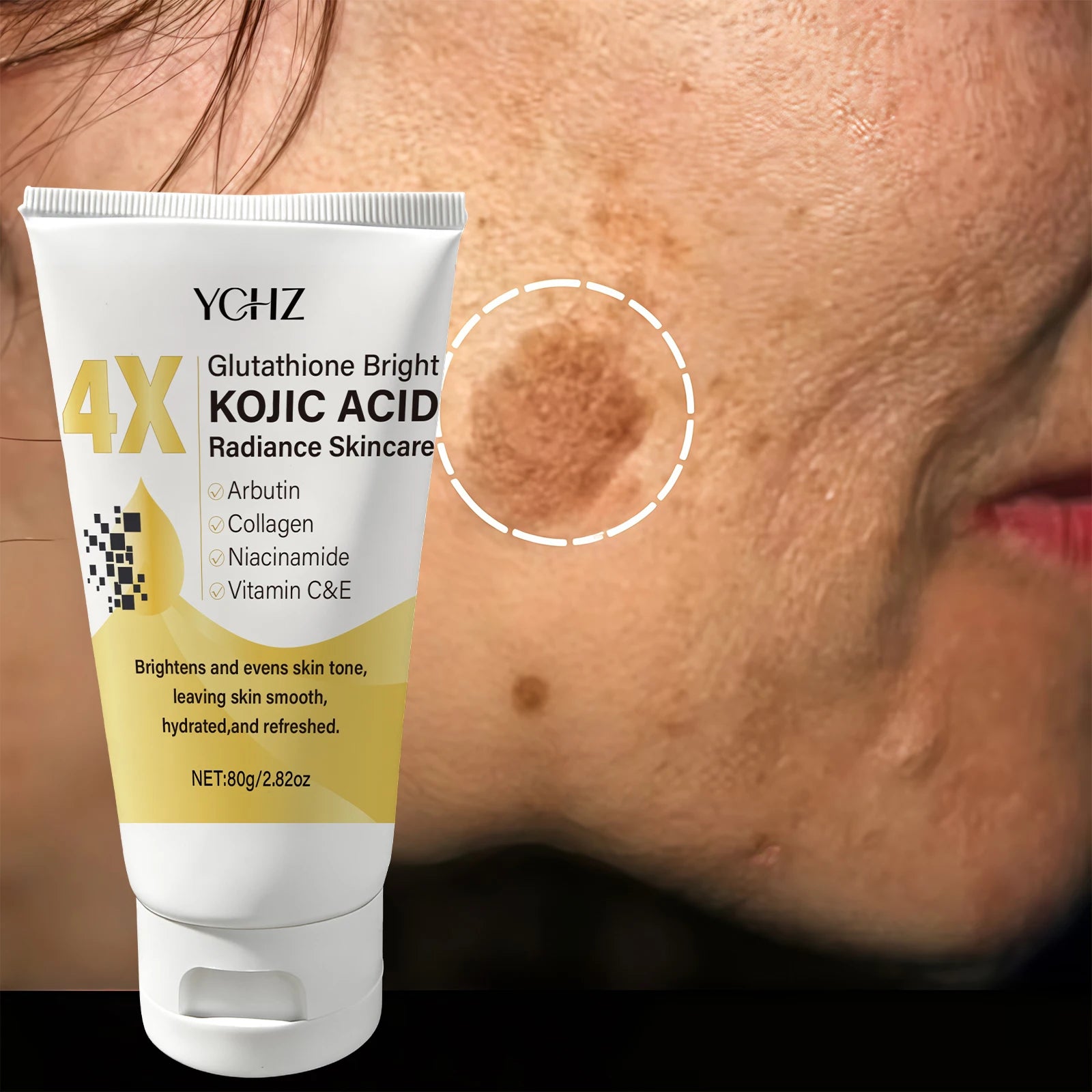 Crema facial de acido kojico para manchas y tono uniforme