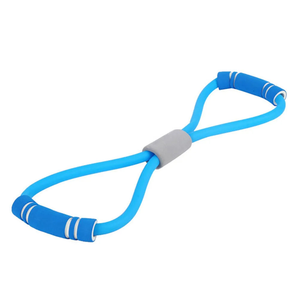 8 Shape Pull Rope Resistance Band Rubber with Foam Handles Stretch Elastic 8 Word Chest Expander Rope Yoga Exercising Fitness