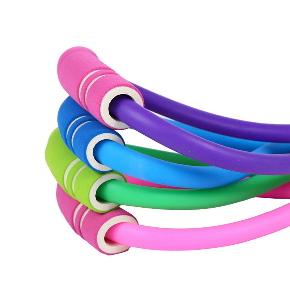 8 Shape Pull Rope Resistance Band Rubber with Foam Handles Stretch Elastic 8 Word Chest Expander Rope Yoga Exercising Fitness