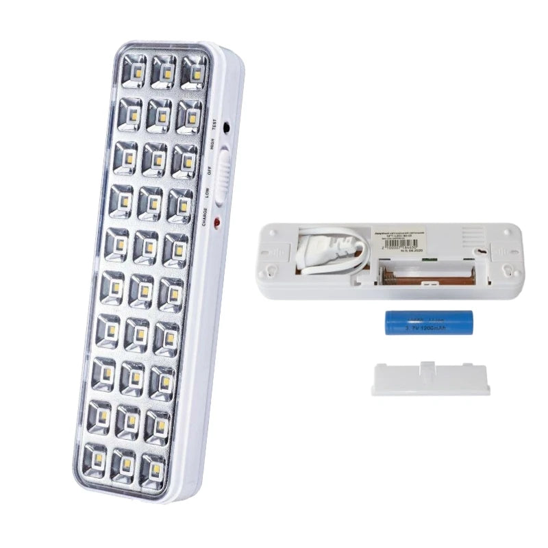 LAMPARA LED DE EMERGENCIA RECARGABLE CON 30 LEDs