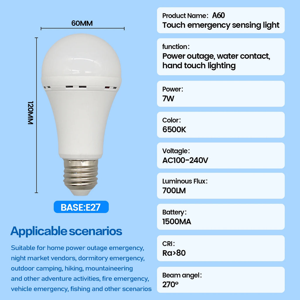 BOMBILLA LED RECARGABLE DE APAGONES E27