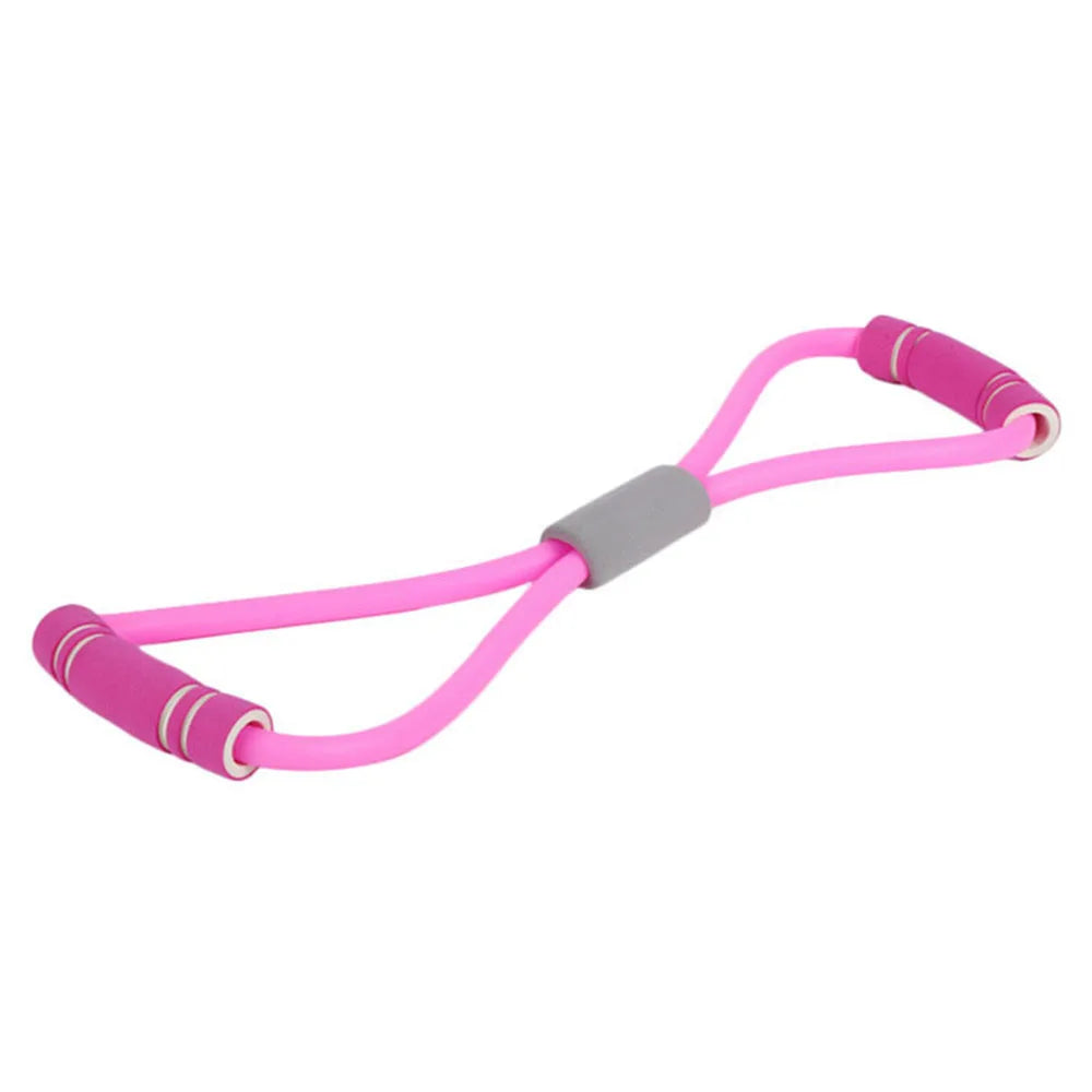 8 Shape Pull Rope Resistance Band Rubber with Foam Handles Stretch Elastic 8 Word Chest Expander Rope Yoga Exercising Fitness