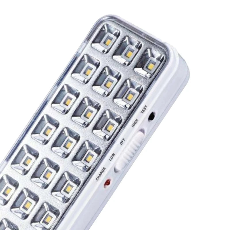 LAMPARA LED DE EMERGENCIA RECARGABLE CON 30 LEDs
